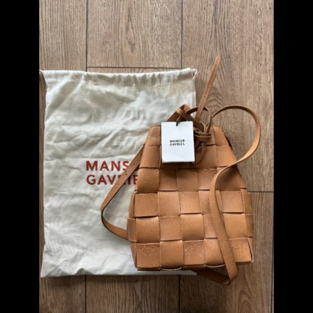 Mansur Gavriel Tan Leather Woven Bag